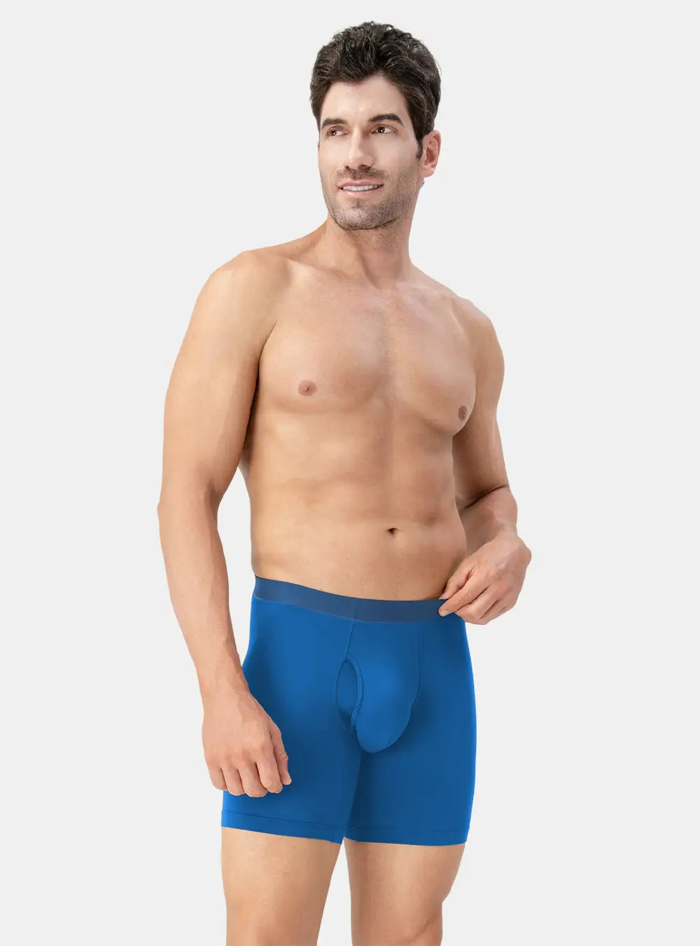 Men’s Seamless Boxer Briefs – Soft Bamboo Underwear with Fly (4-Pack)