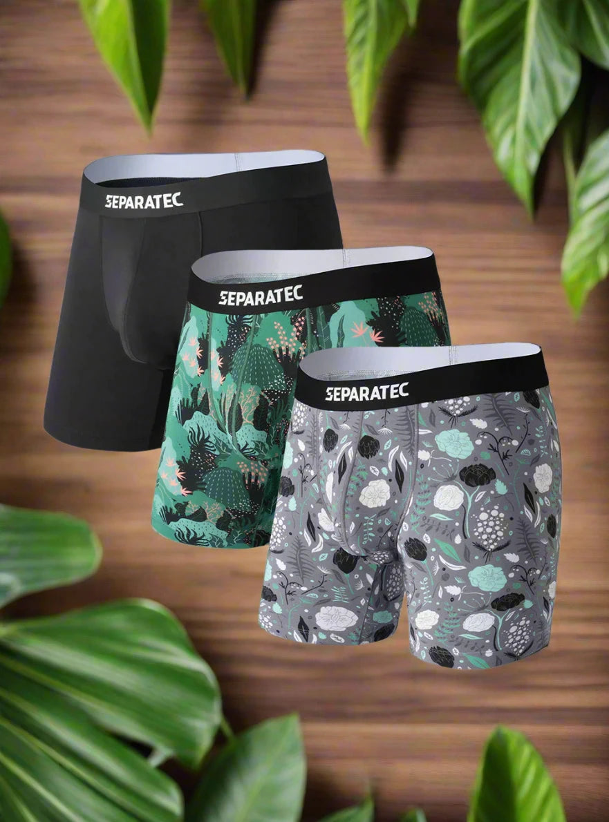 Jungle Printed Bamboo Rayon Boxer Briefs 3 Pack