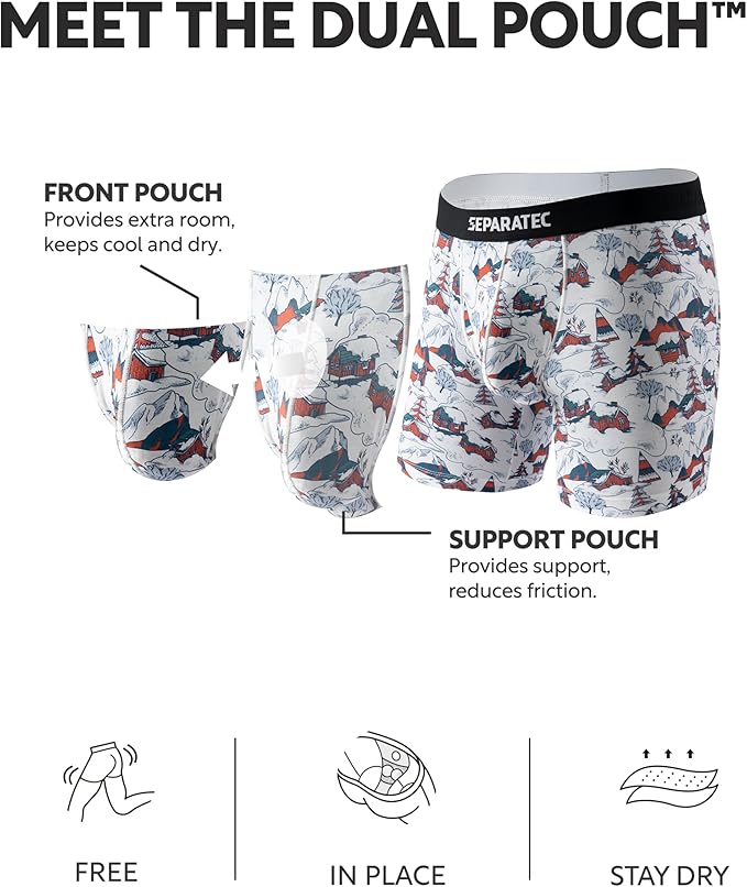 Holiday Printed Bamboo Rayon Boxer Briefs 3 Pack