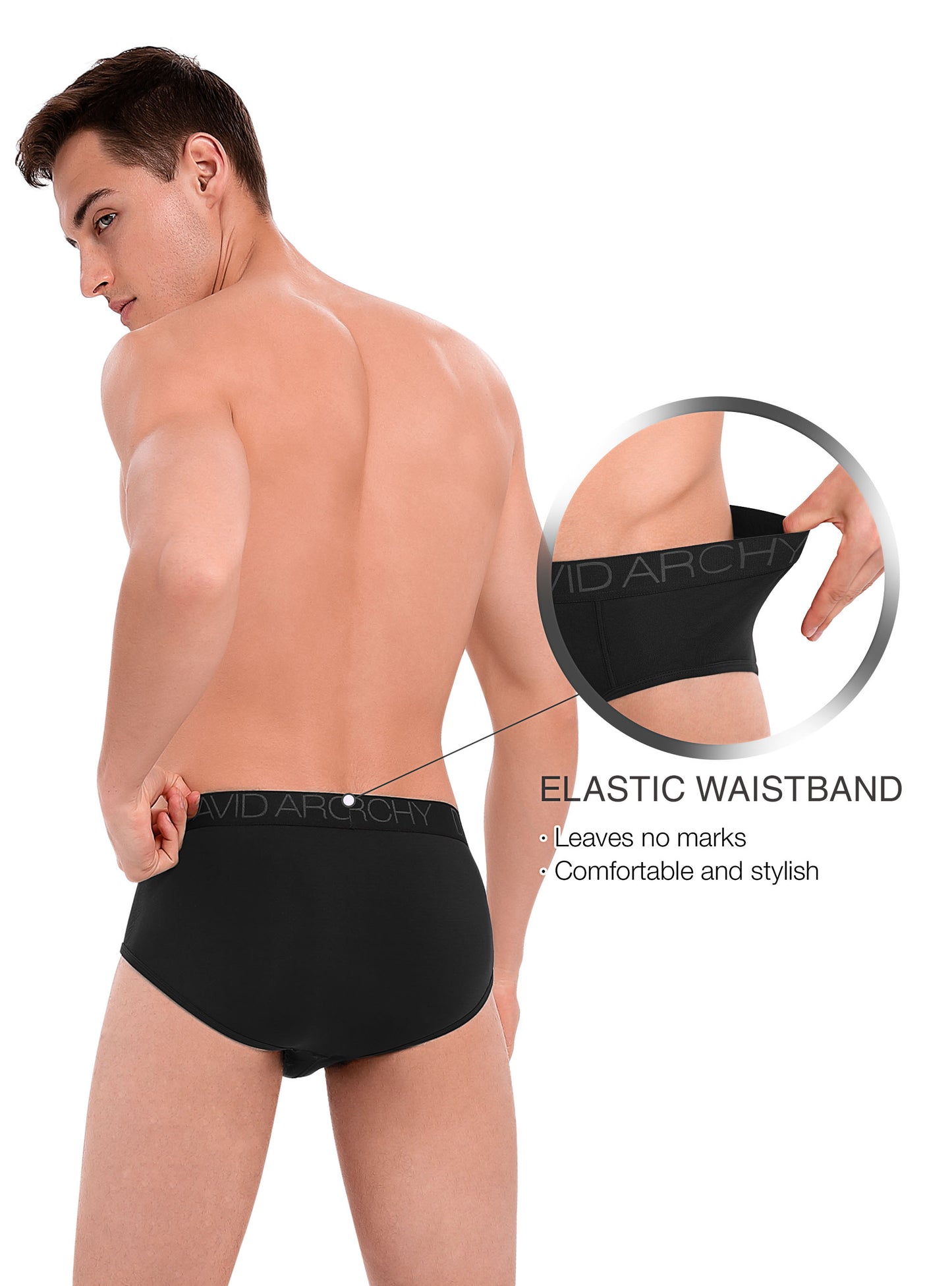 Men's Bamboo Rayon Flyless Briefs – Super Soft, Breathable 3D Pouch Underwear, 7 Pack