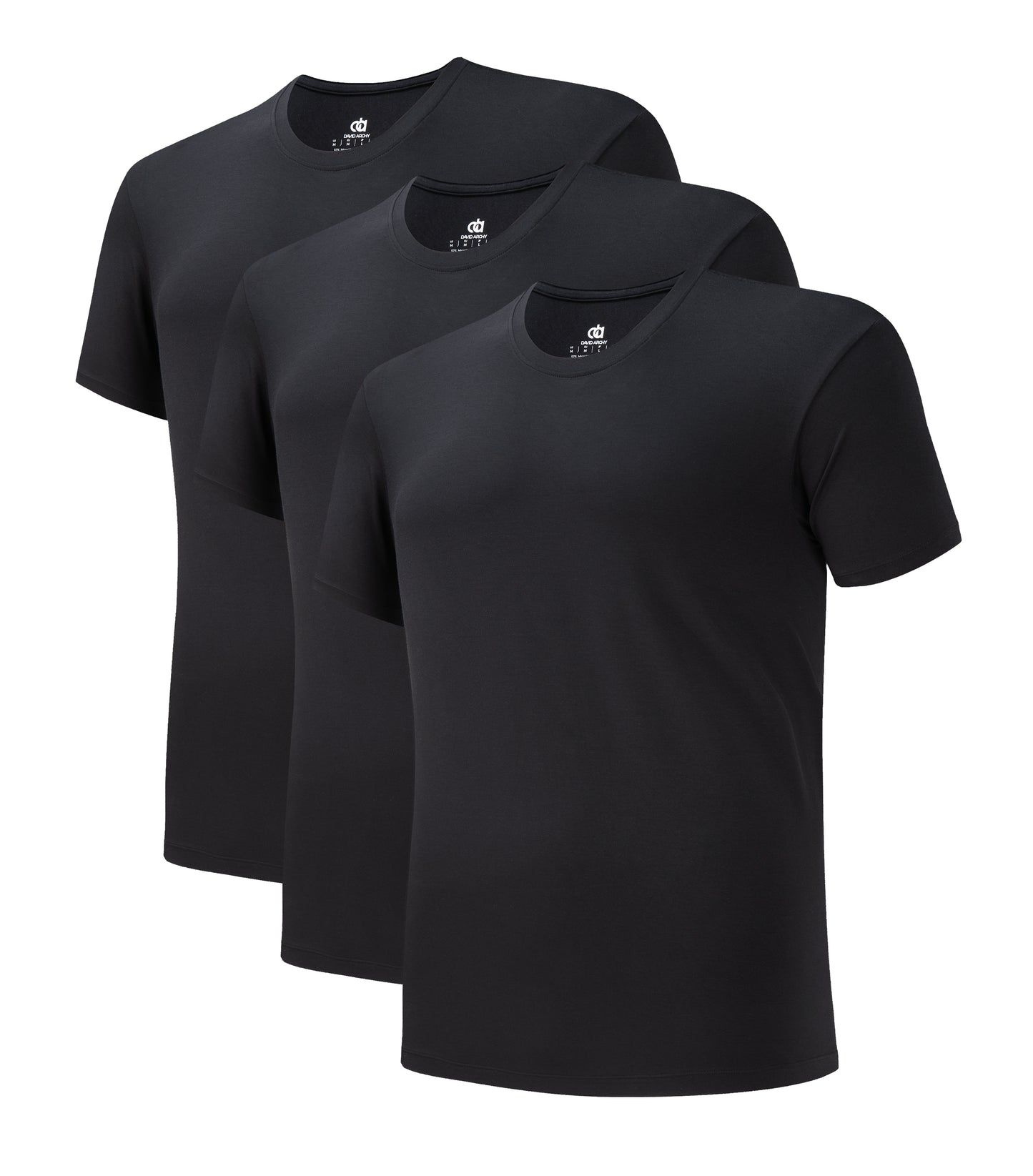 Men's Micro Modal Undershirts – Ultra Soft Stretch Crewneck Tees, 3-Pack