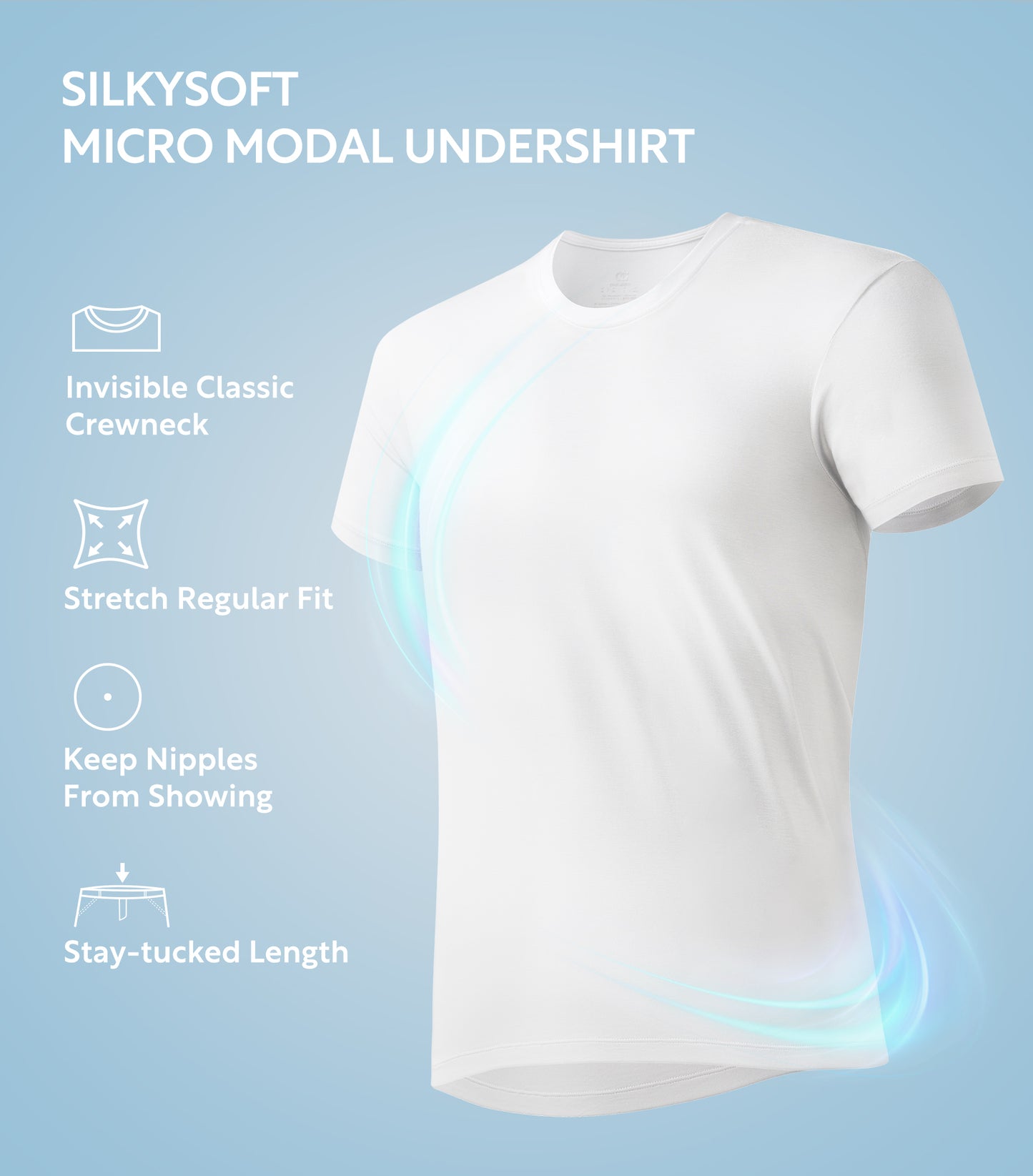 Men's Micro Modal Undershirts – Ultra Soft Stretch Crewneck Tees, 3-Pack