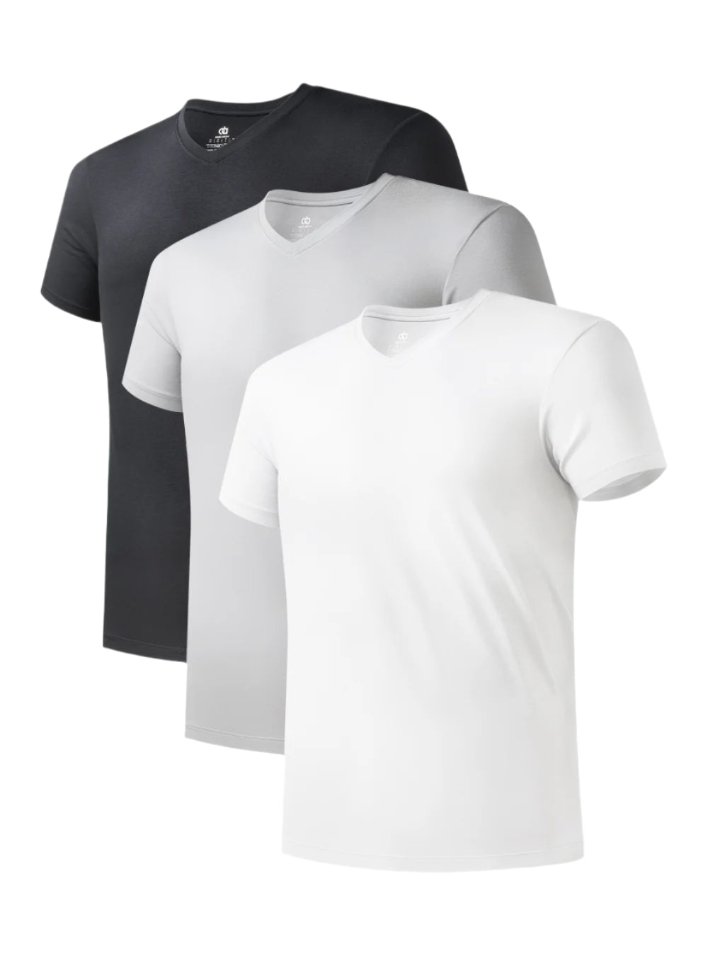 Men's Bamboo Rayon Undershirts V-Neck Tees – Moisture-Wicking, 3 Pack