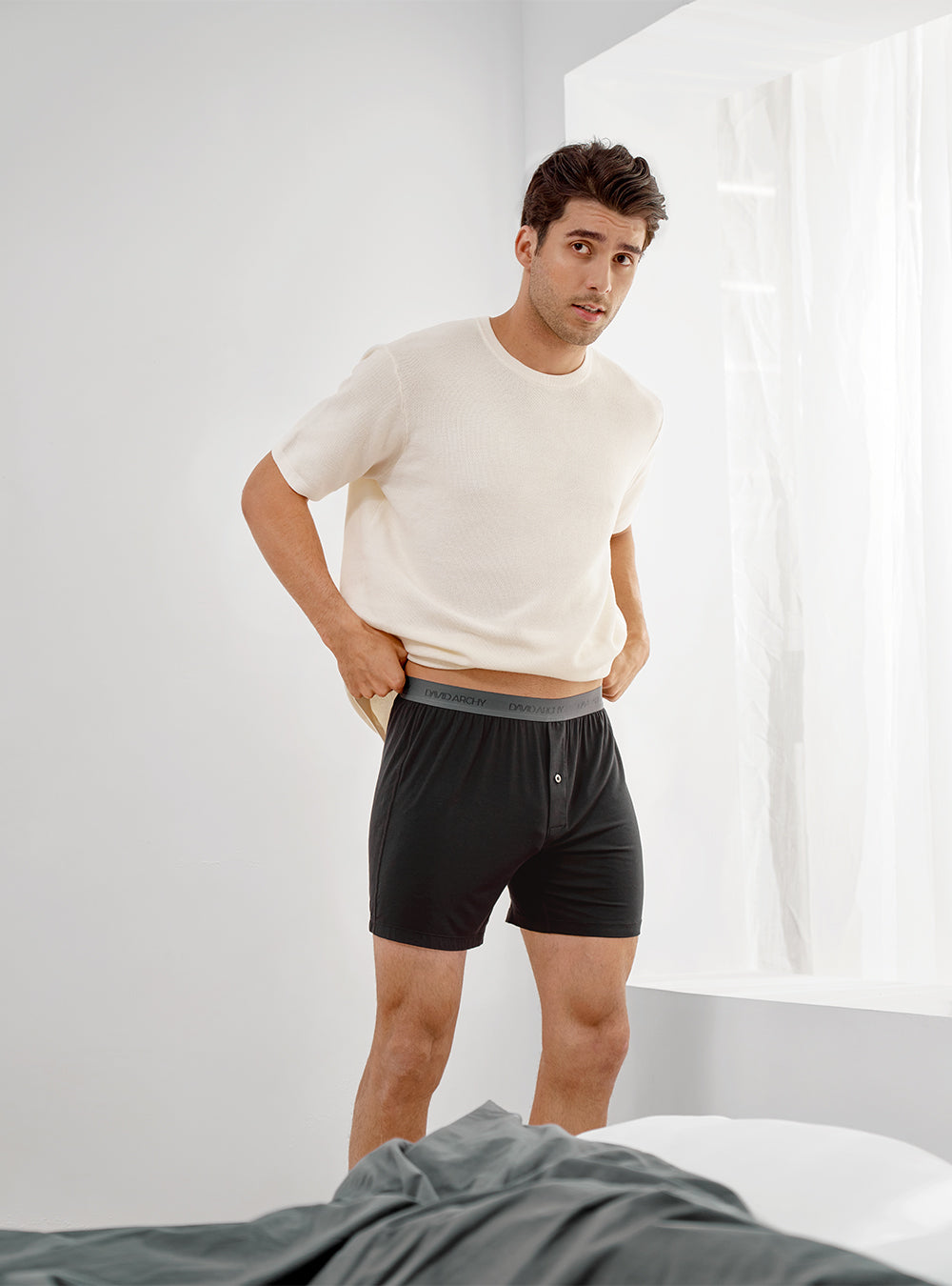 3 Pack Men's Bamboo Rayon Boxers – Breathable, Cool Shorts with Button Fly