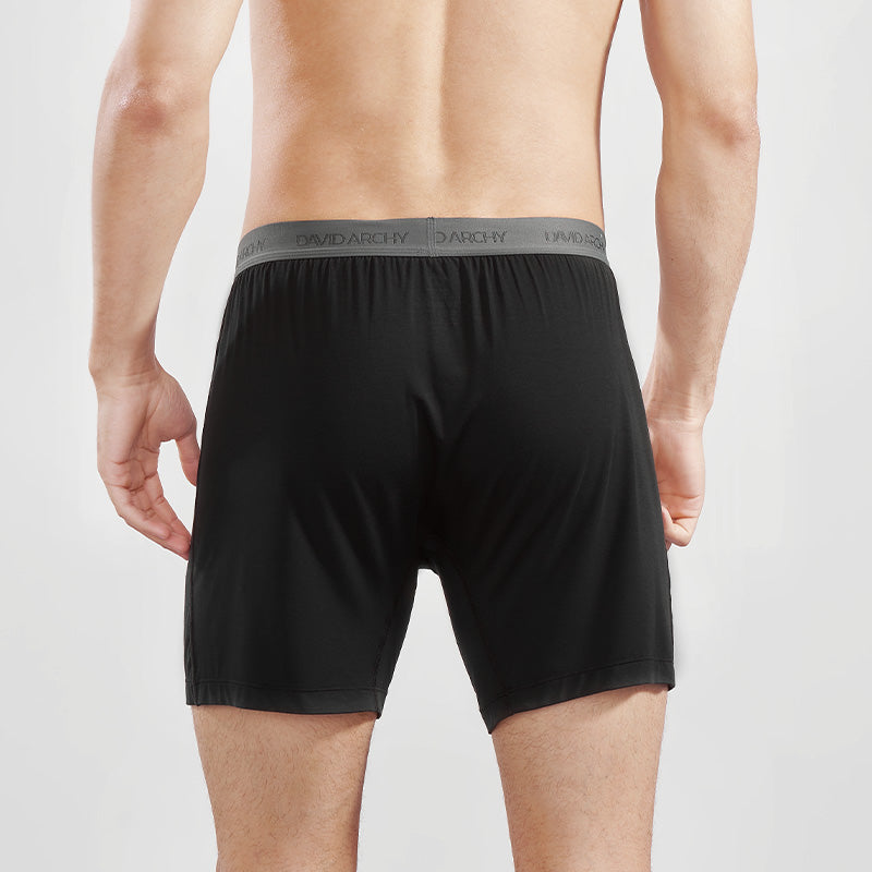 3 Pack Men's Bamboo Rayon Boxers – Breathable, Cool Shorts with Button Fly