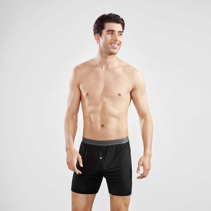 3 Pack Men's Bamboo Rayon Boxers – Breathable, Cool Shorts with Button Fly