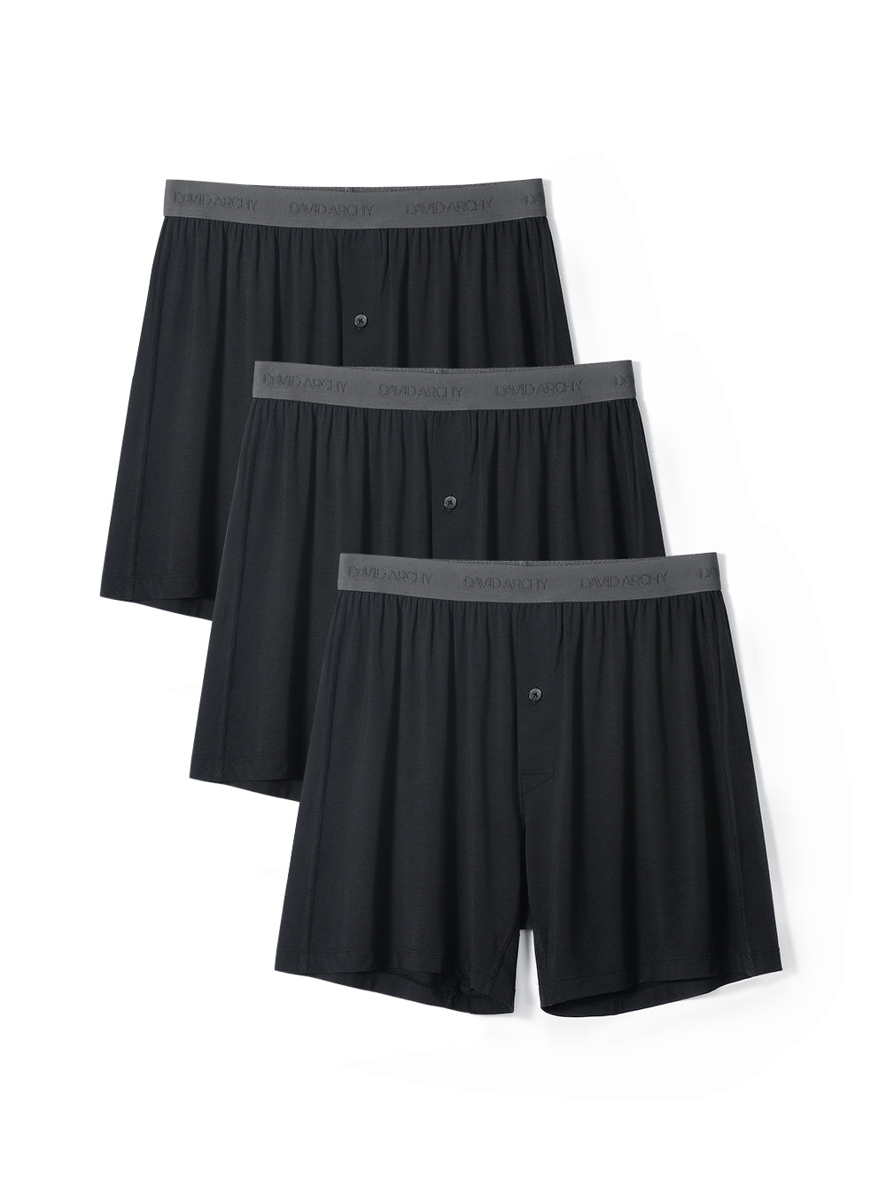 3 Pack Men's Bamboo Rayon Boxers – Breathable, Cool Shorts with Button Fly