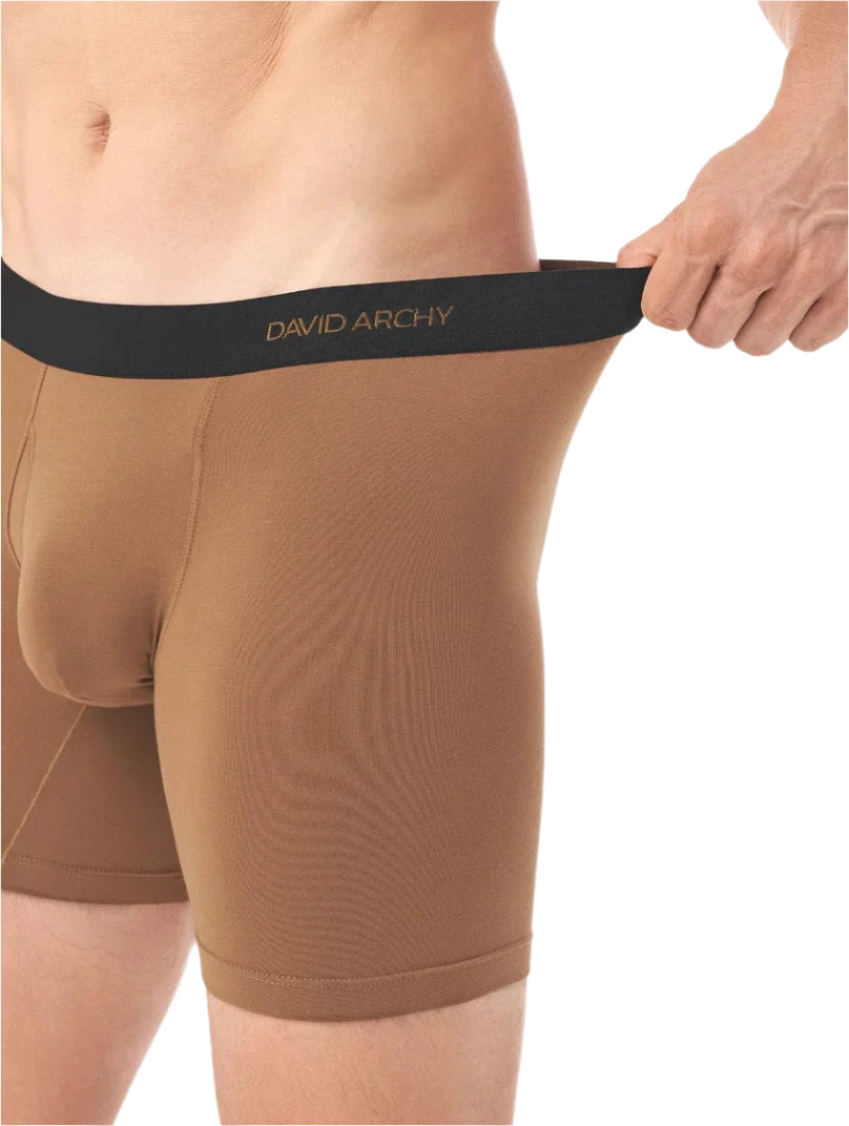 Men's Bamboo Rayon Boxer Briefs with 3D Pouch – 7 Pack, Earth Colors