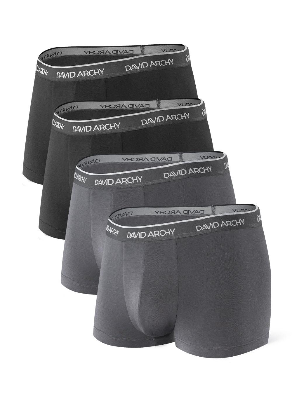 4 Pack Men's Bamboo Rayon Trunks – No Fly Underwear with Pouch