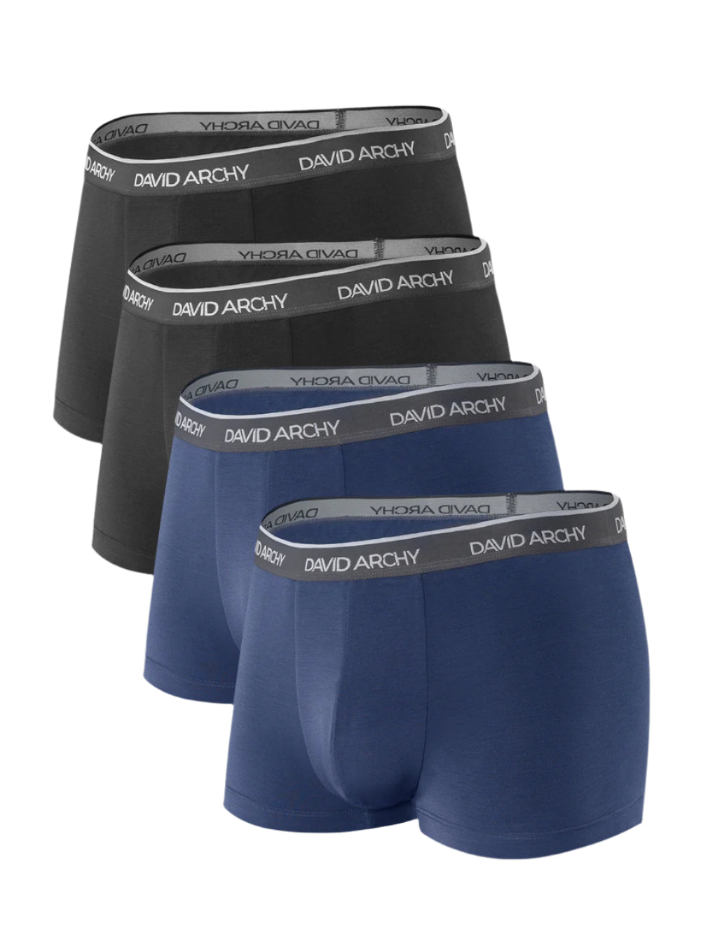 4 Pack Men's Bamboo Rayon Trunks – No Fly Underwear with Pouch
