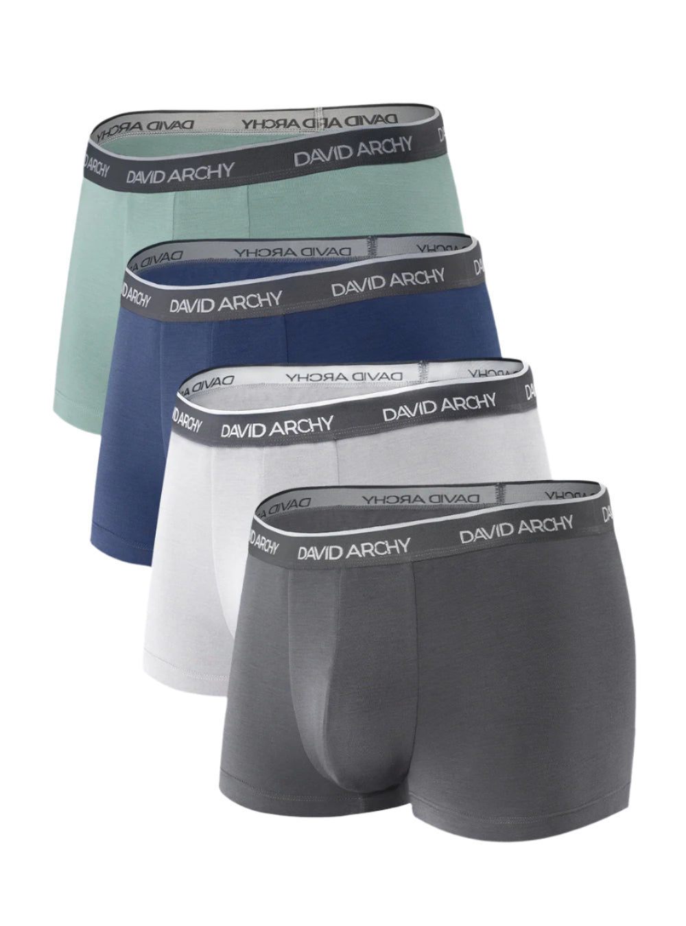 4 Pack Men's Bamboo Rayon Trunks – No Fly Underwear with Pouch