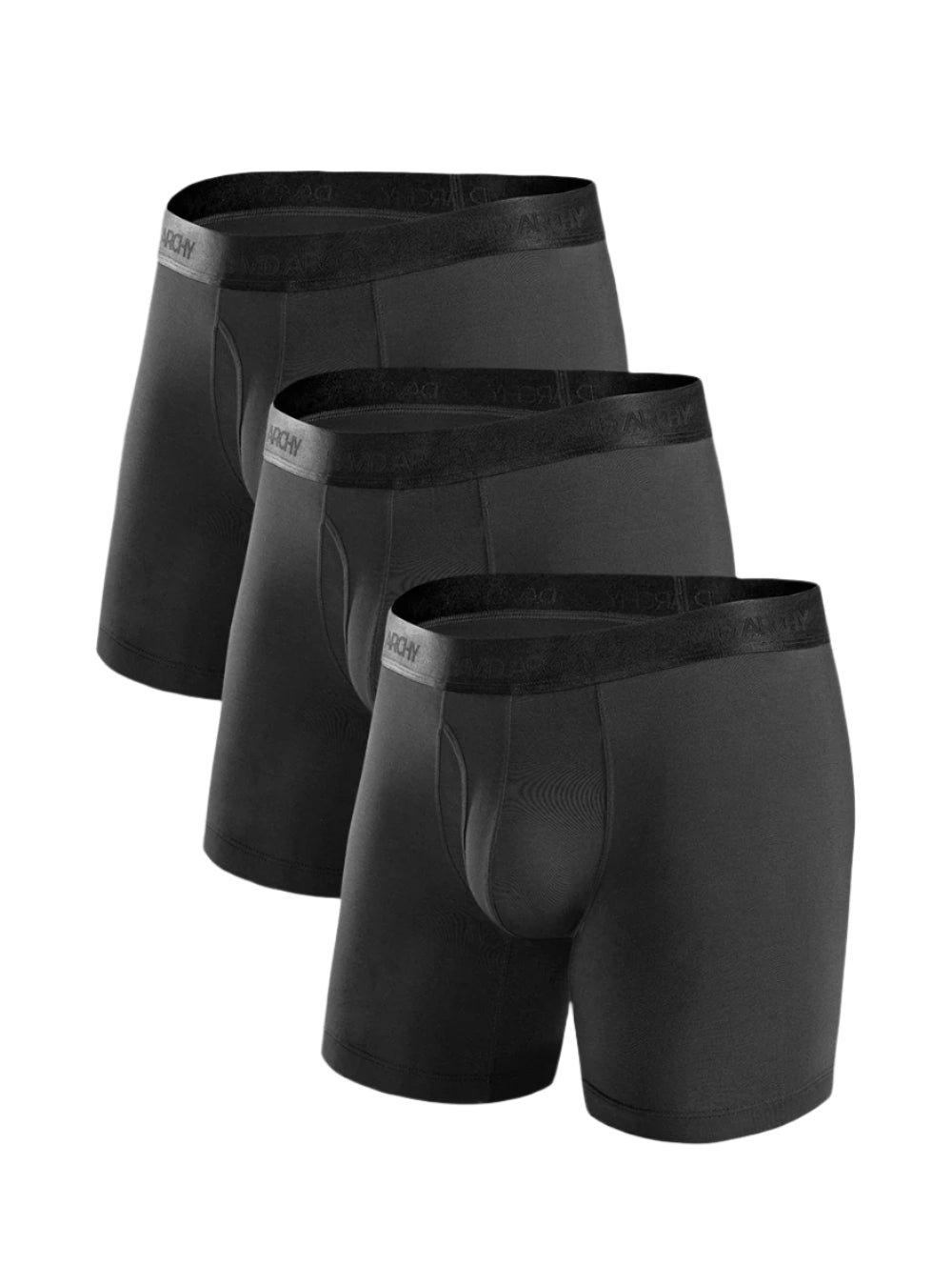 Men's Long Micro Modal Trunks – Ultra Soft Support Pouch Boxer Briefs, 3 Pack