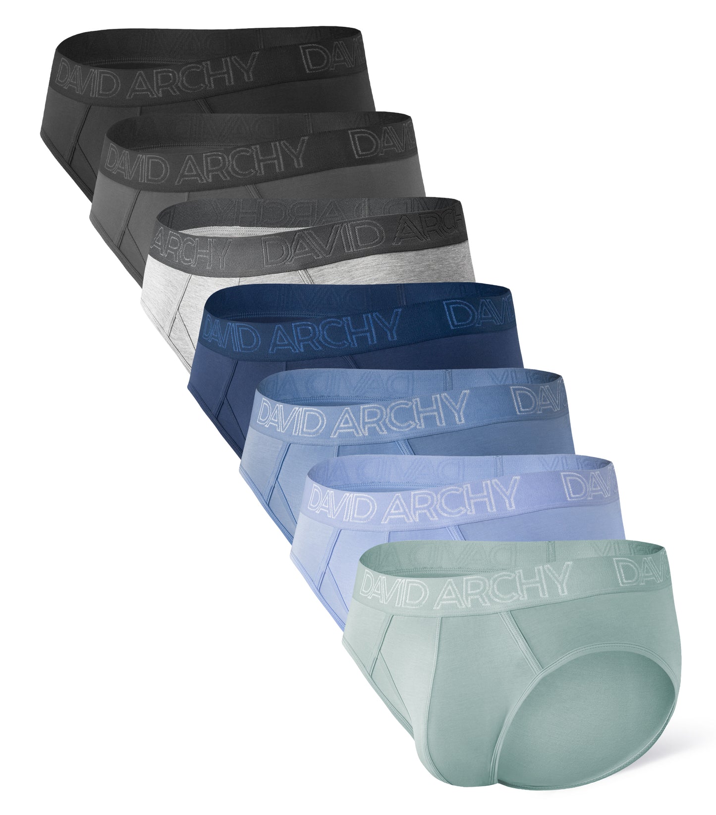 Men's Bamboo Rayon Flyless Briefs – Super Soft, Breathable 3D Pouch Underwear, 7 Pack