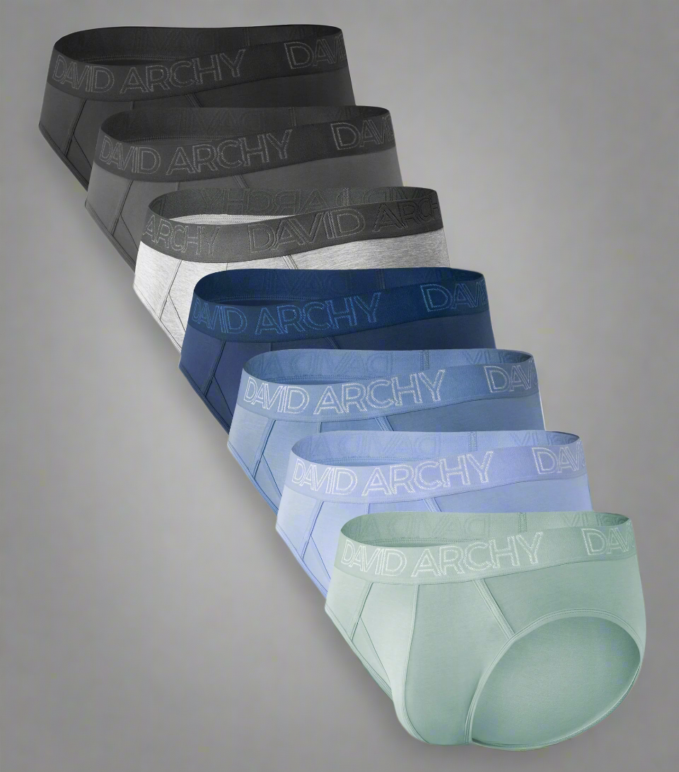 Men's Bamboo Rayon Flyless Briefs – Super Soft, Breathable 3D Pouch Underwear, 7 Pack
