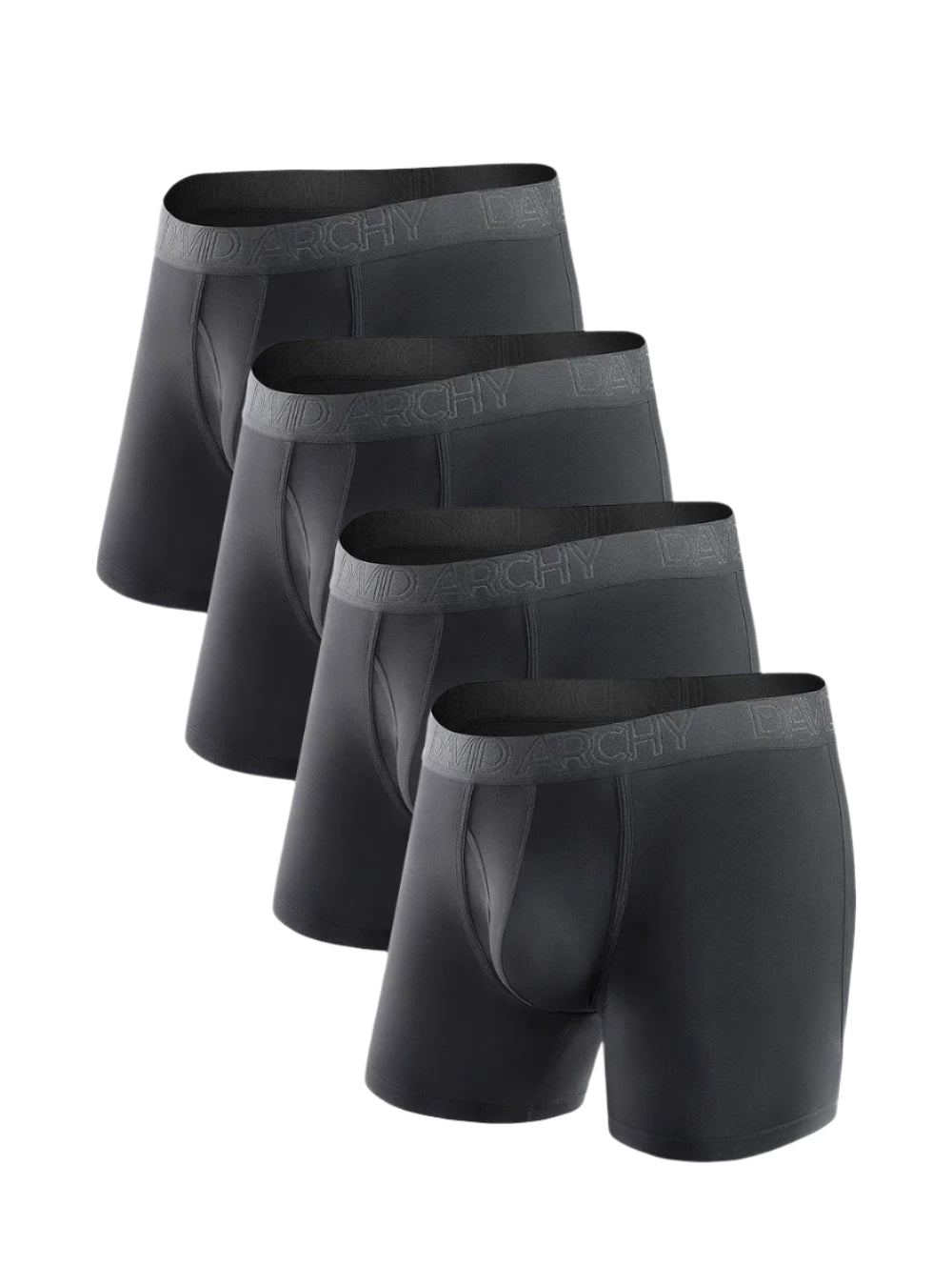 4 Pack Men's Bamboo Rayon Boxer Briefs with Fly