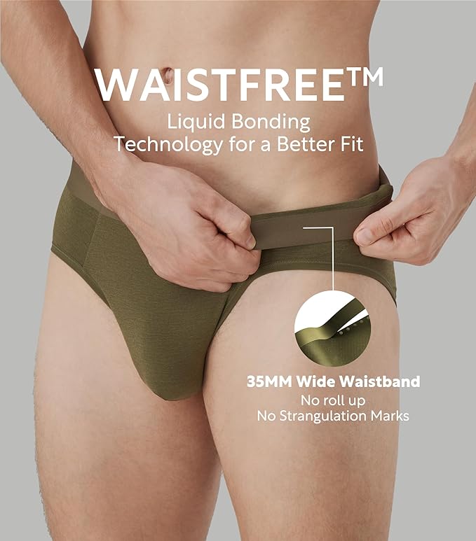 4-Pack Men’s Bamboo Rayon Briefs, Soft Breathable No-Fly Underwear with Seamless Waistband