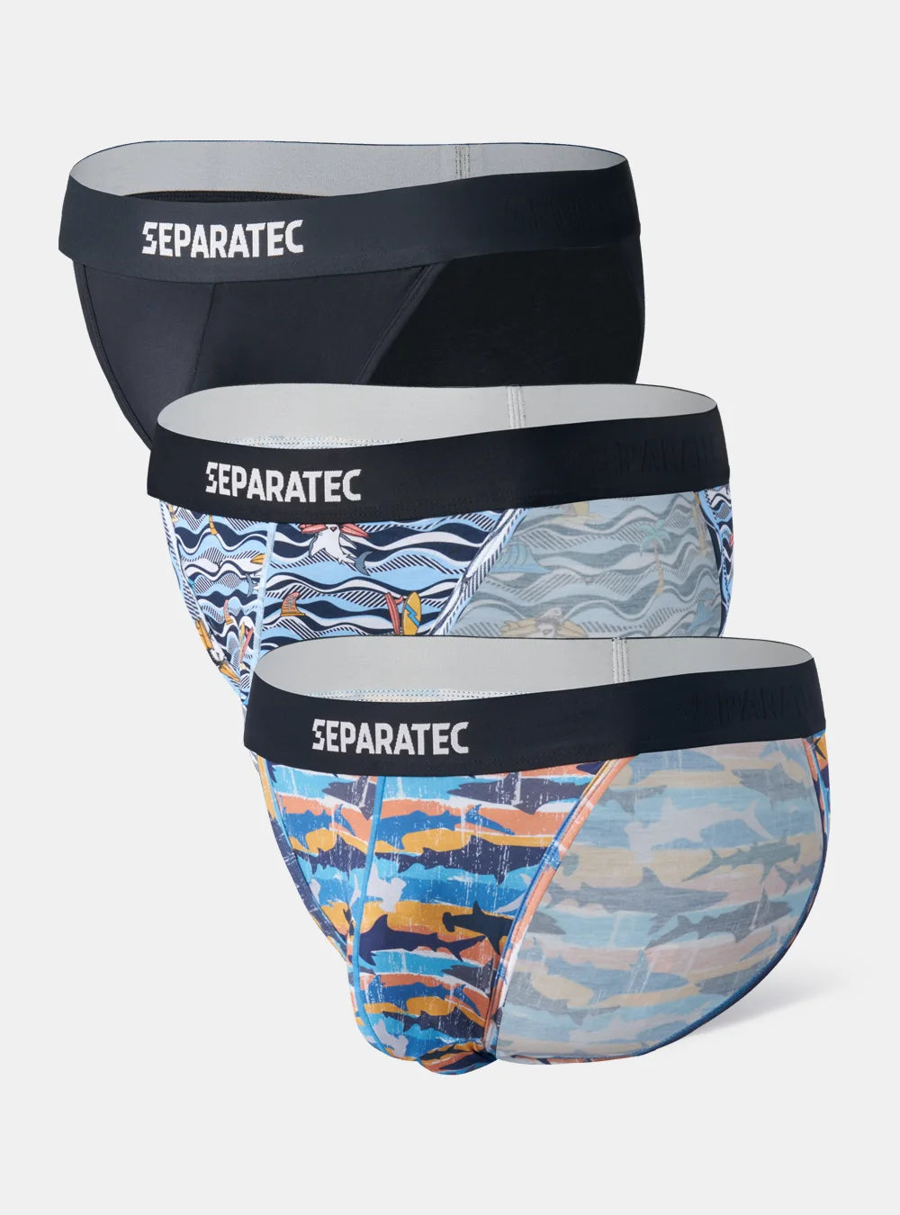 Tropical Shark/Lemon Printed Bamboo Rayon Bikinis 3 Pack