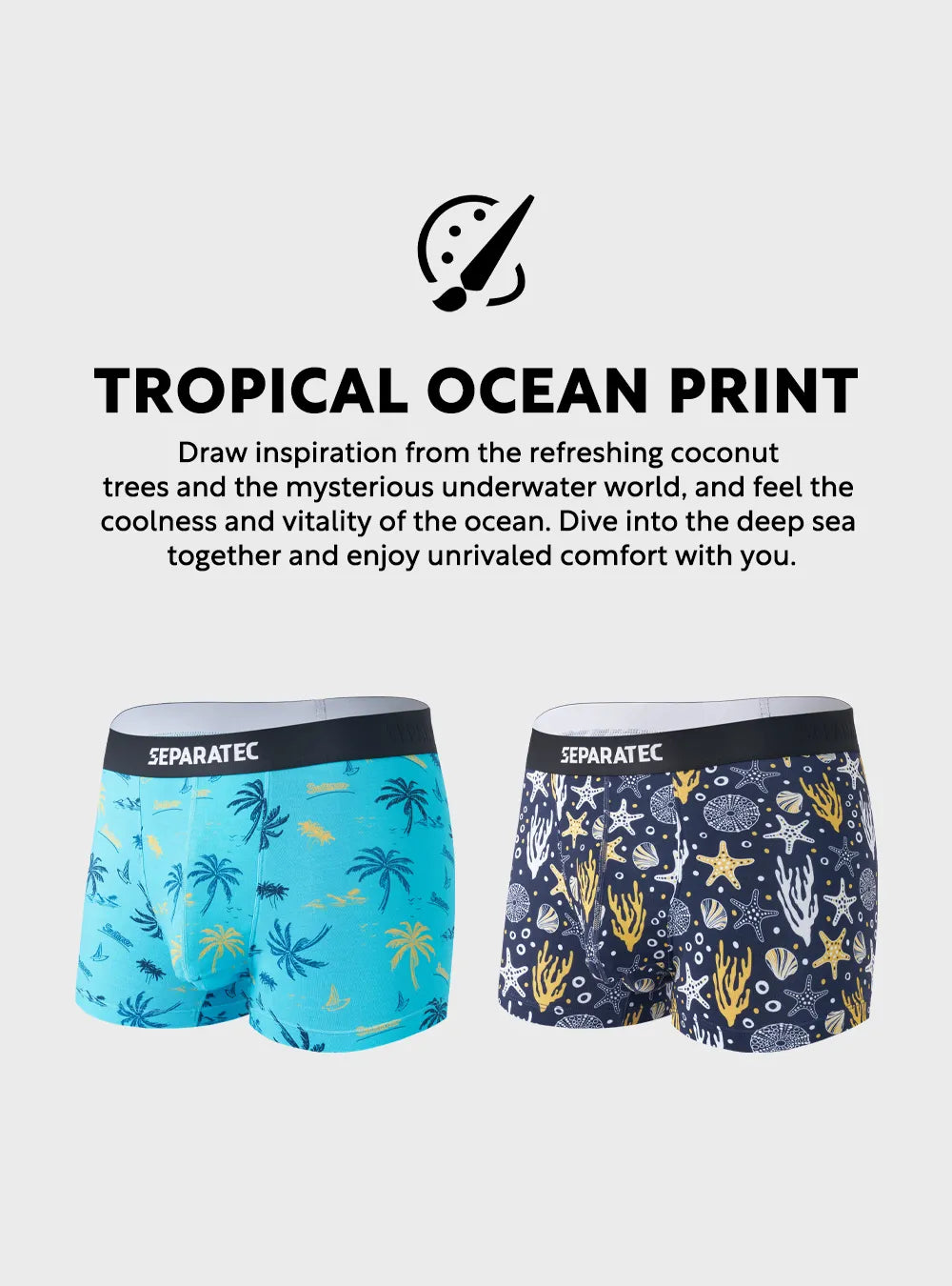 Seaworld Printed Bamboo Rayon Boxer Briefs 3 Pack