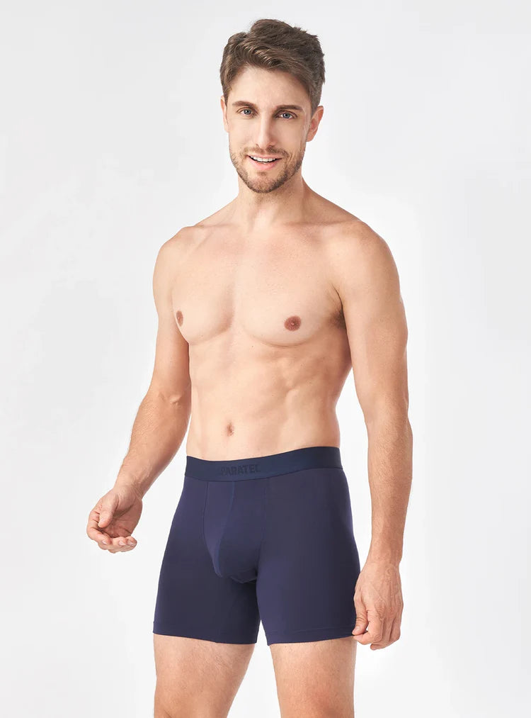 6-Pack Separatec Men’s Bamboo Rayon Boxer Briefs, Dual Pouch Moisture-Wicking Breathable Underwear