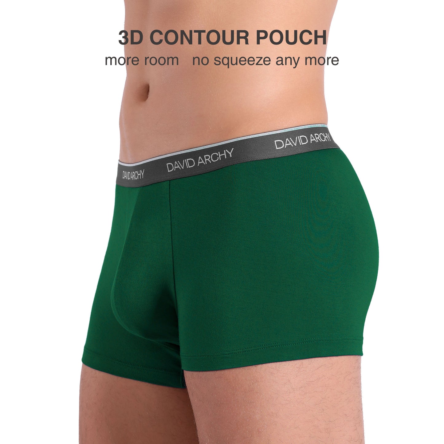 4 Pack Men's Bamboo Rayon Trunks – No Fly Underwear with Pouch