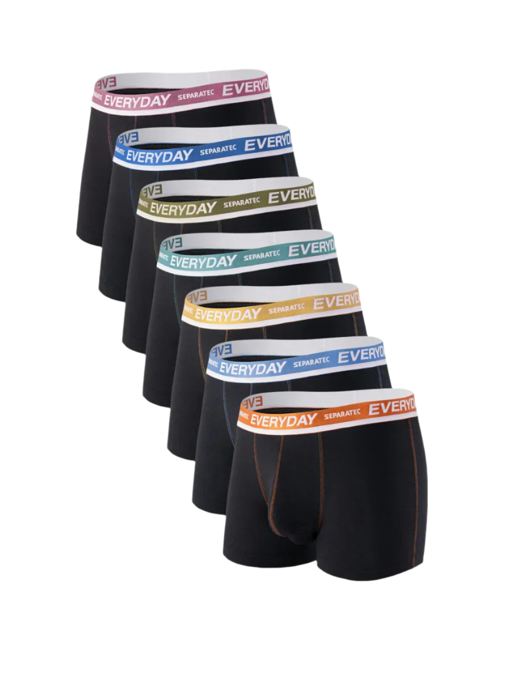 Men's Everyday Colorful Cotton Dual Pouch Trunks – 7 Pack