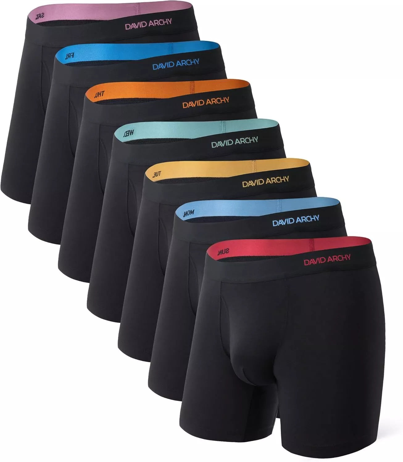 Men's Everyday Bamboo Rayon 3D Pouch Boxer Briefs – 7 Pack