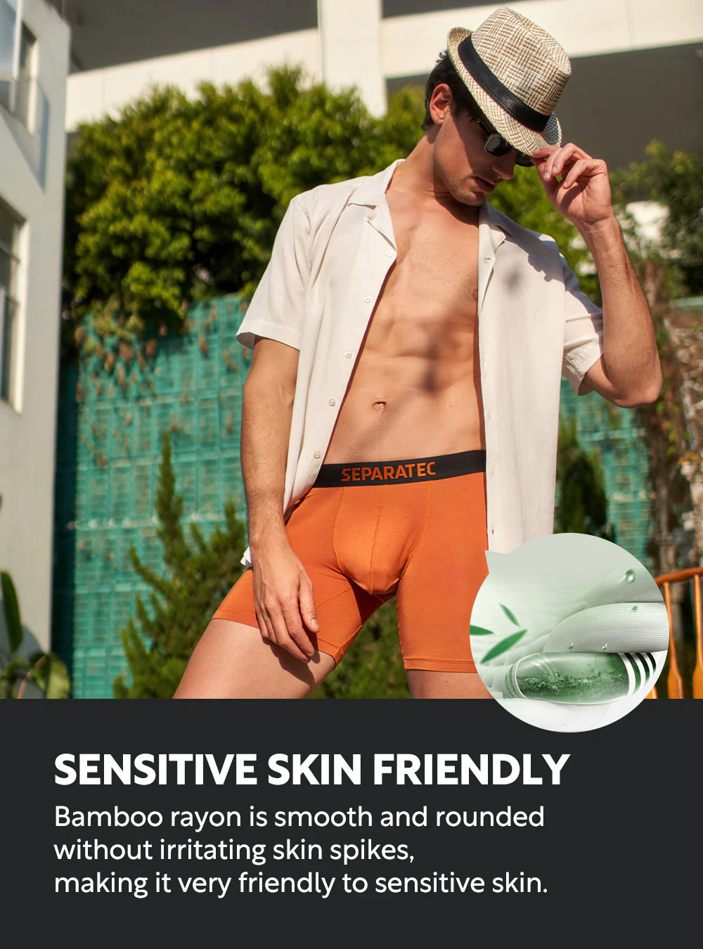 Men's Silk Touch Bamboo Rayon Dual Puch Boxer Briefs, 7 Pack