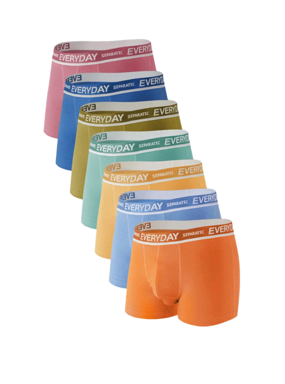 Men's Everyday Colorful Cotton Dual Pouch Trunks – 7 Pack
