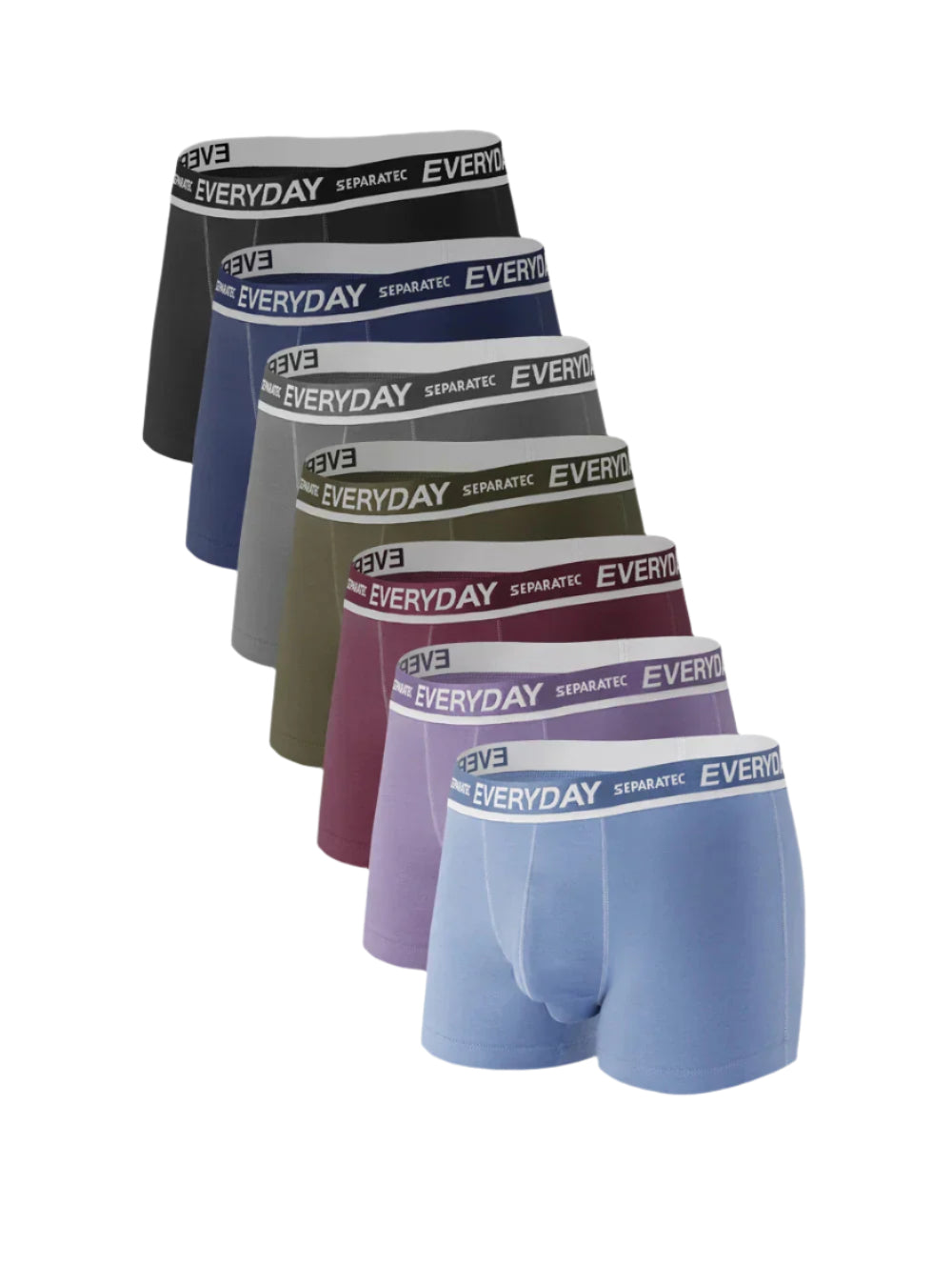 Men's Everyday Colorful Cotton Dual Pouch Trunks – 7 Pack