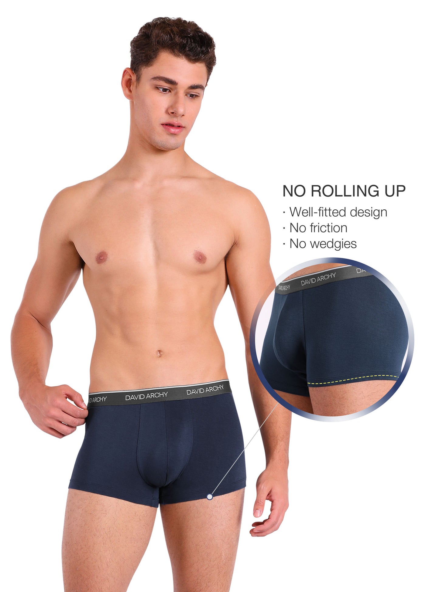 4 Pack Men's Bamboo Rayon Trunks – No Fly Underwear with Pouch