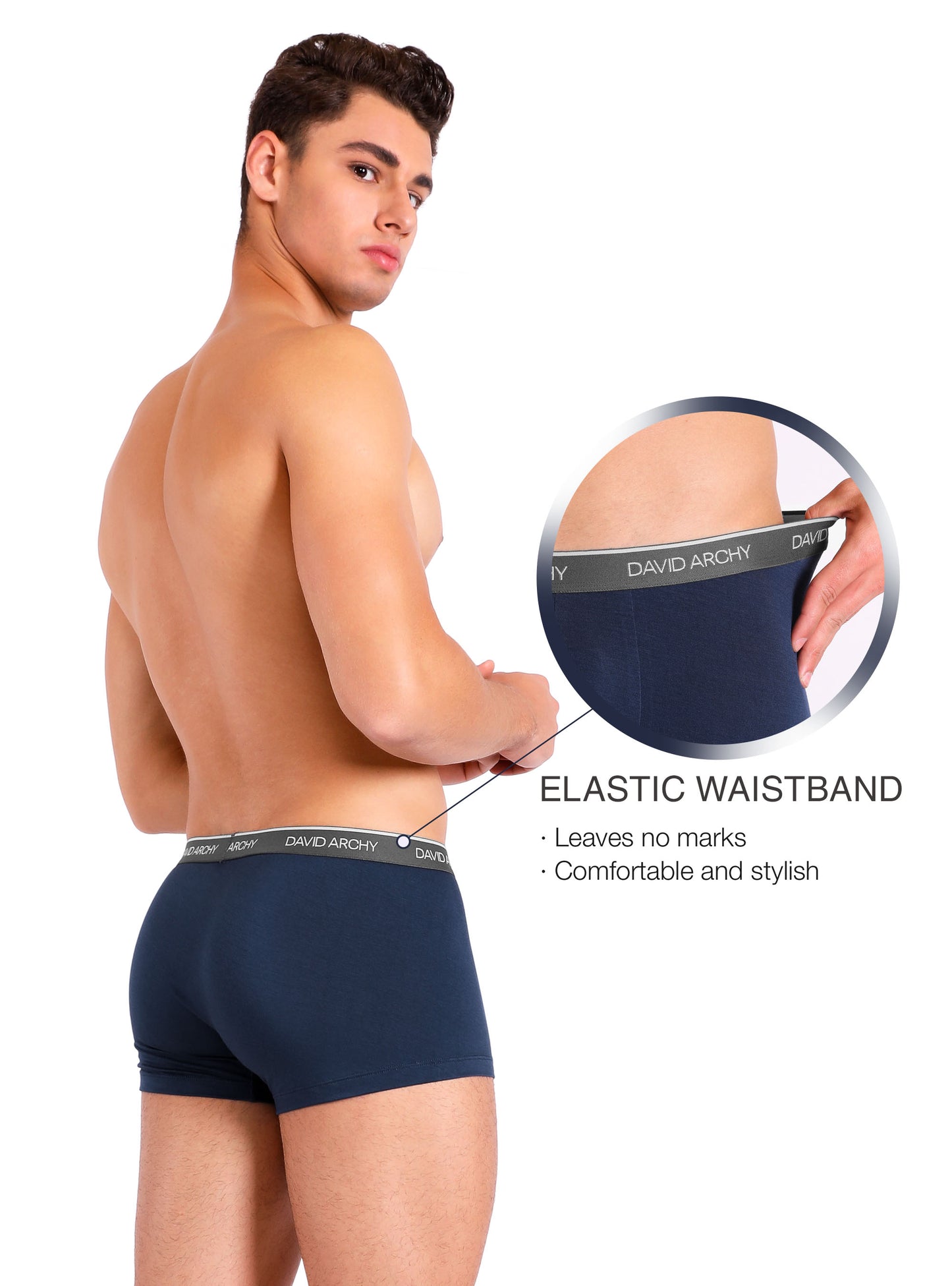 4 Pack Men's Bamboo Rayon Trunks – No Fly Underwear with Pouch