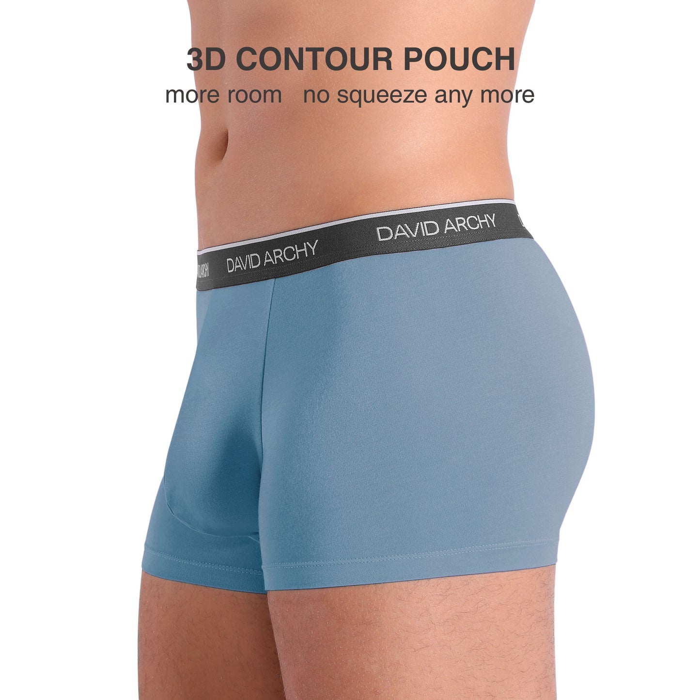 4 Pack Men's Bamboo Rayon Trunks – No Fly Underwear with Pouch