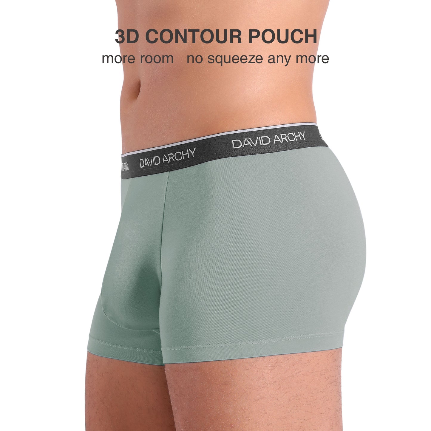 4 Pack Men's Bamboo Rayon Trunks – No Fly Underwear with Pouch