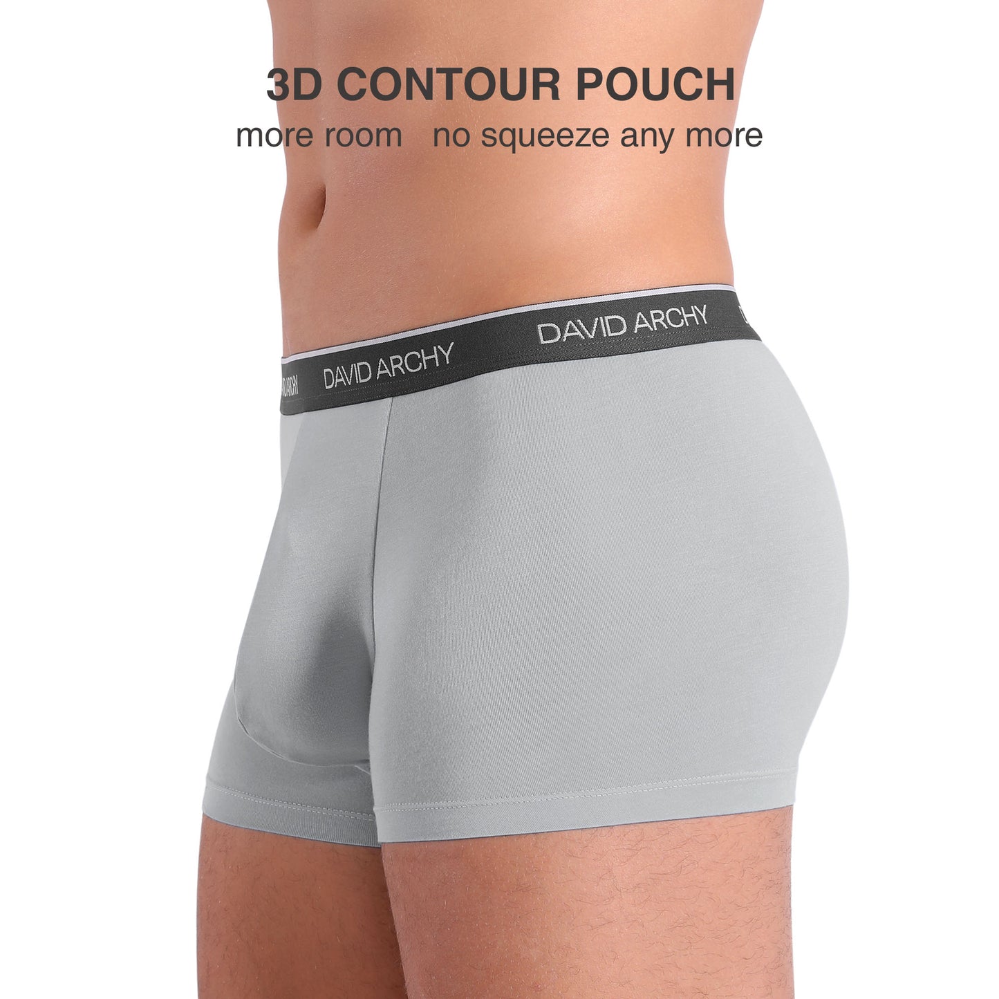 4 Pack Men's Bamboo Rayon Trunks – No Fly Underwear with Pouch