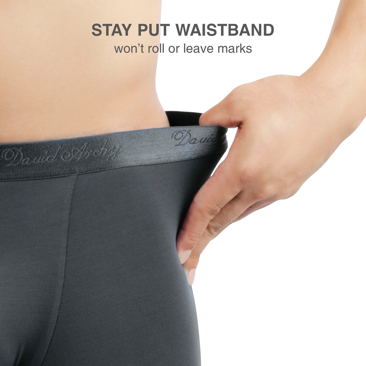 Men's Long Micro Modal Trunks – Ultra Soft Support Pouch Boxer Briefs, 3 Pack