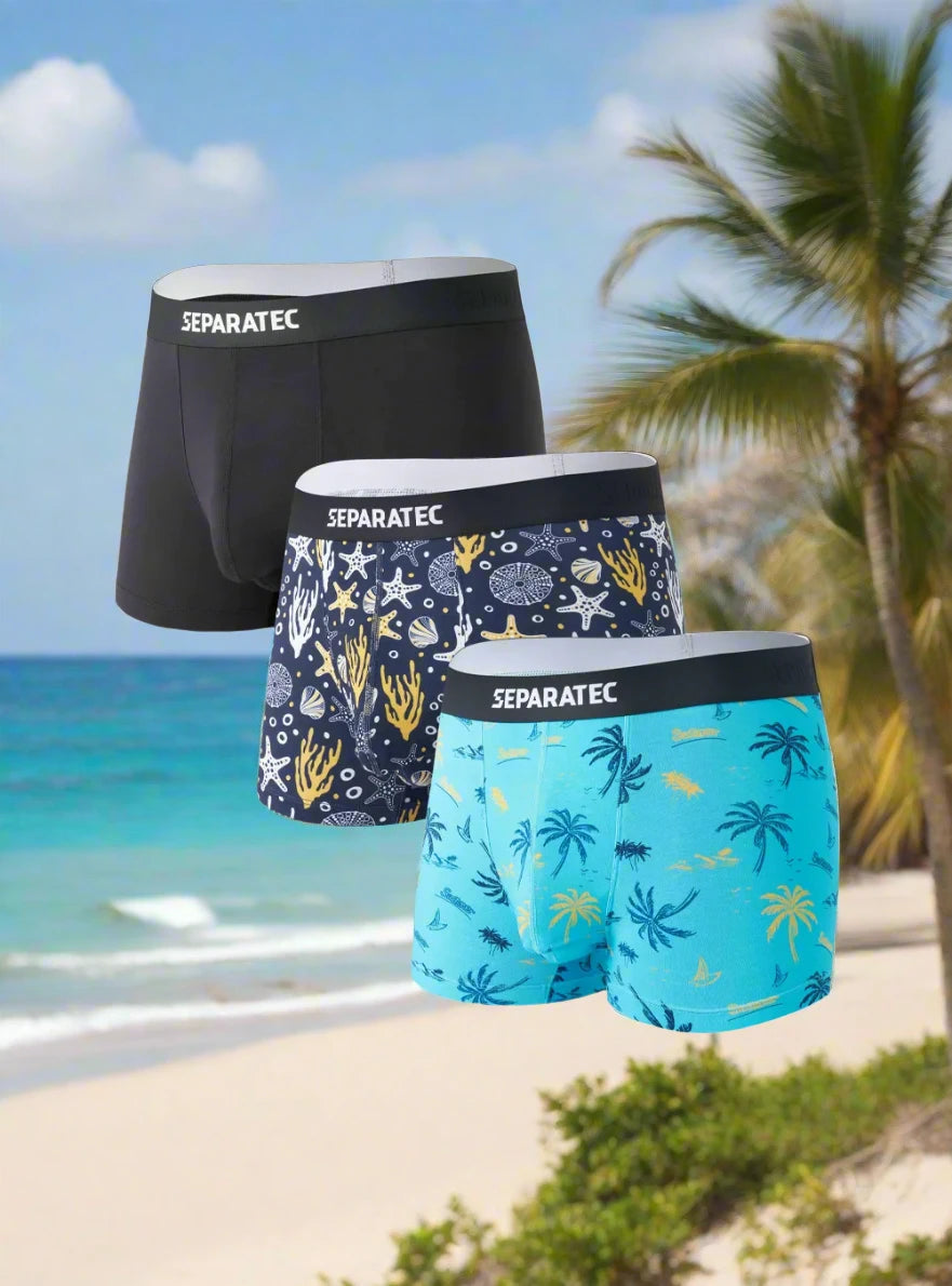 Seaworld Printed Bamboo Rayon Boxer Briefs 3 Pack