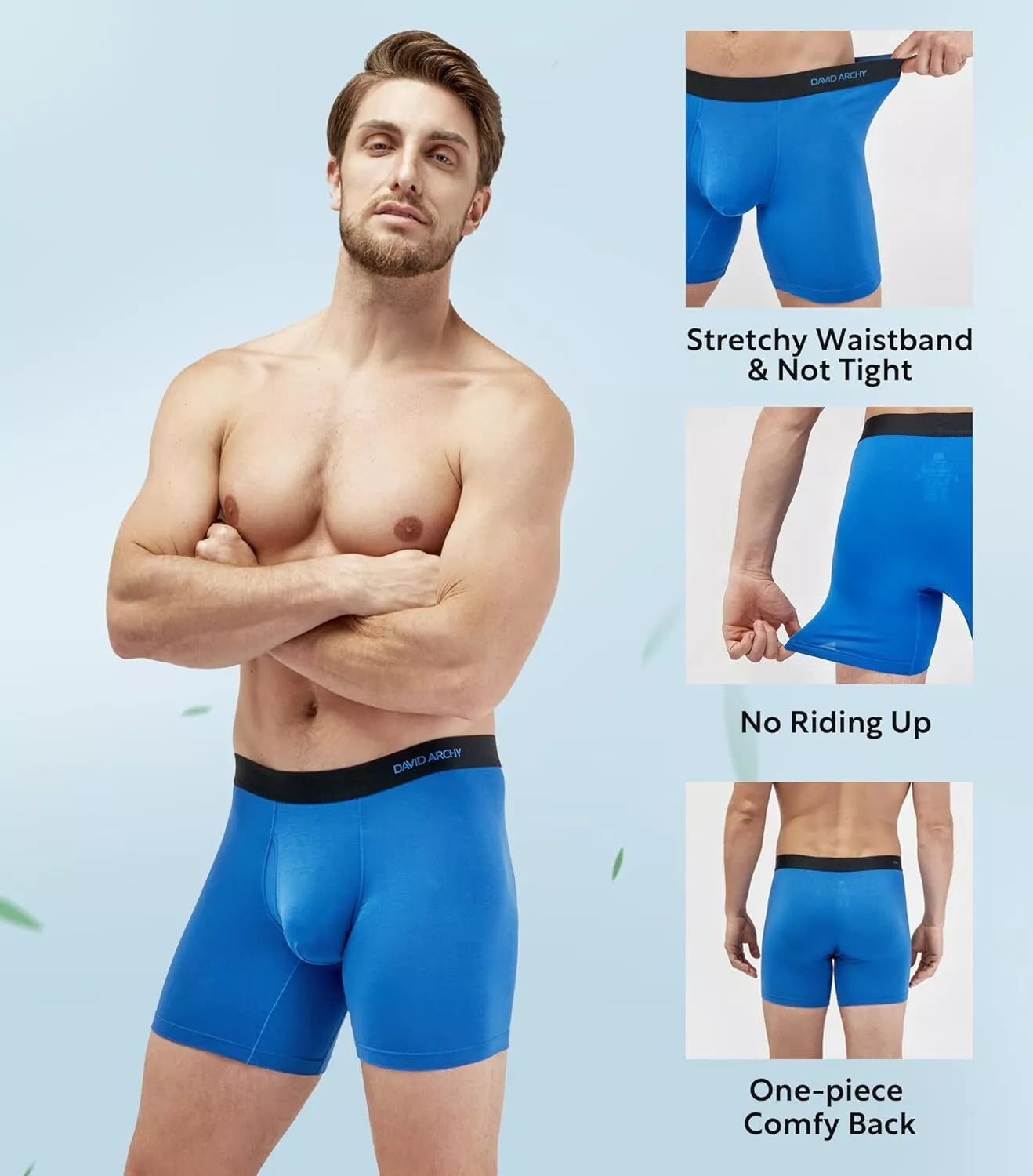 Men's Everyday Bamboo Rayon 3D Pouch Boxer Briefs – 7 Pack