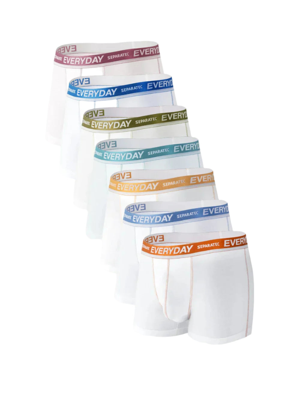 Men's Everyday Colorful Cotton Dual Pouch Trunks – 7 Pack