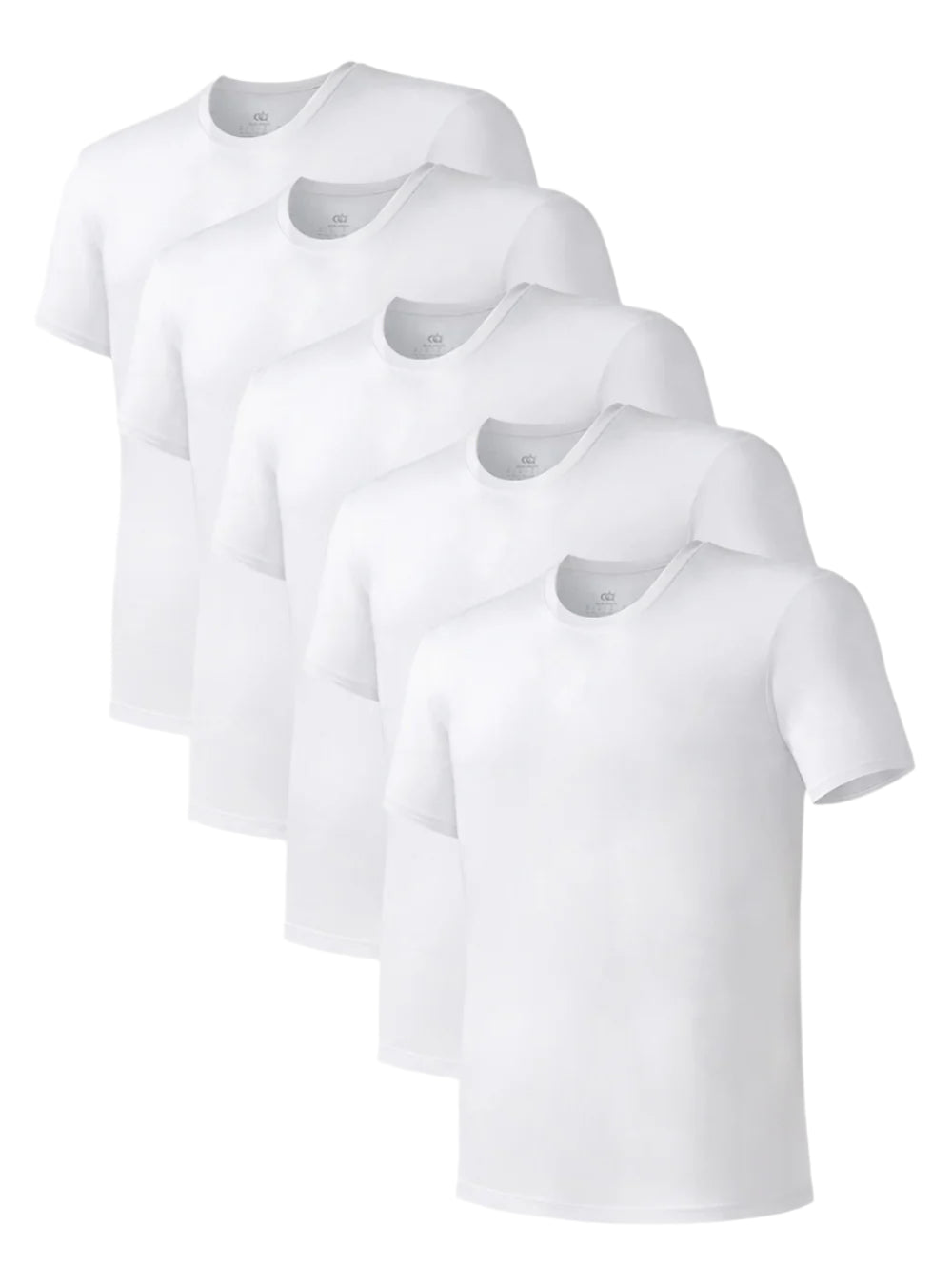 Men's Bamboo Rayon Crewneck Tees, Moisture-Wicking, Stretchy Undershirts – 5 Pack