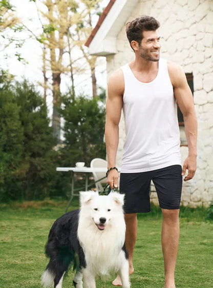 3 Pack Men's Moisture-Wicking Bamboo Rayon Tank Tops