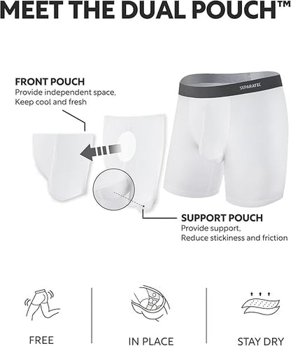 3-Pack Men's Bamboo Rayon Dual-Pouch Boxer Briefs