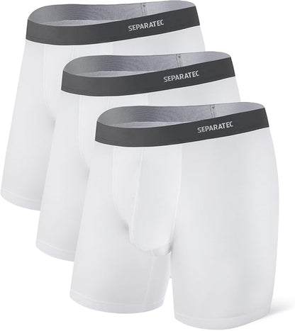 3-Pack Men's Bamboo Rayon Dual-Pouch Boxer Briefs