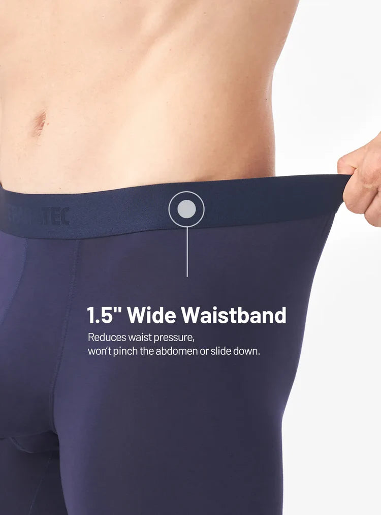 6-Pack Separatec Men’s Bamboo Rayon Boxer Briefs, Dual Pouch Moisture-Wicking Breathable Underwear