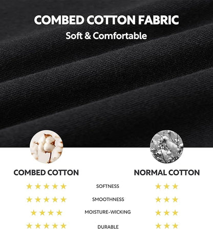 5-Pack Men’s Combed Cotton Knit Boxers, Soft Breathable Boxer Shorts with Button Fly