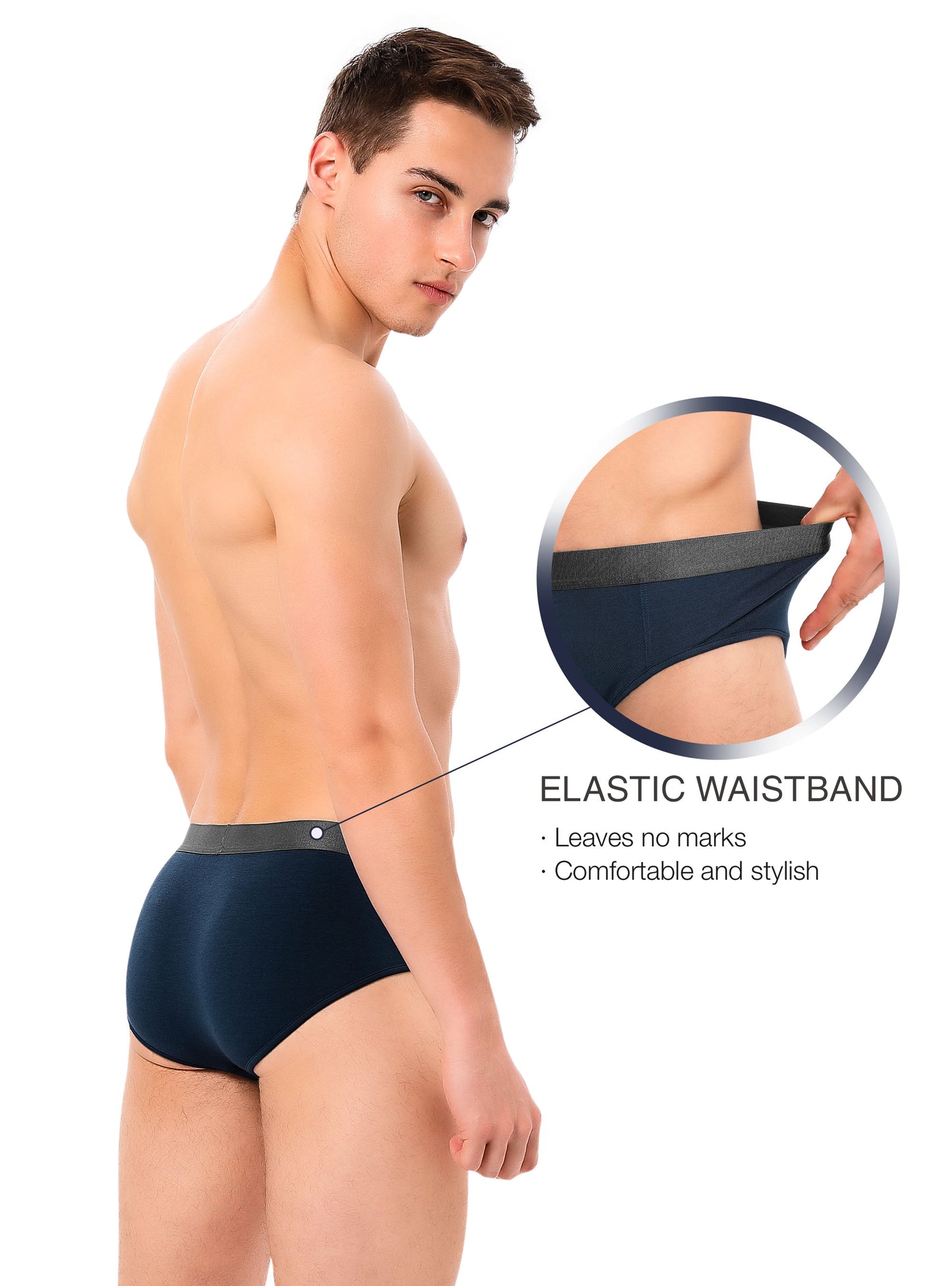 4-Pack Men’s Bamboo Rayon Briefs, Moisture-Wicking Soft Underwear with Support Pouch