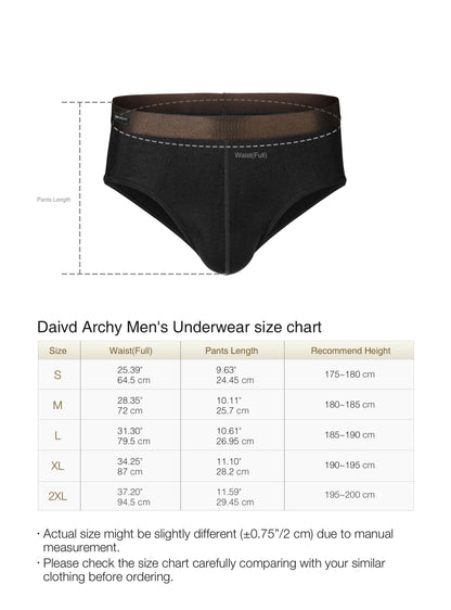 4-Pack Men’s Bamboo Rayon Briefs, Moisture-Wicking Soft Underwear with Support Pouch