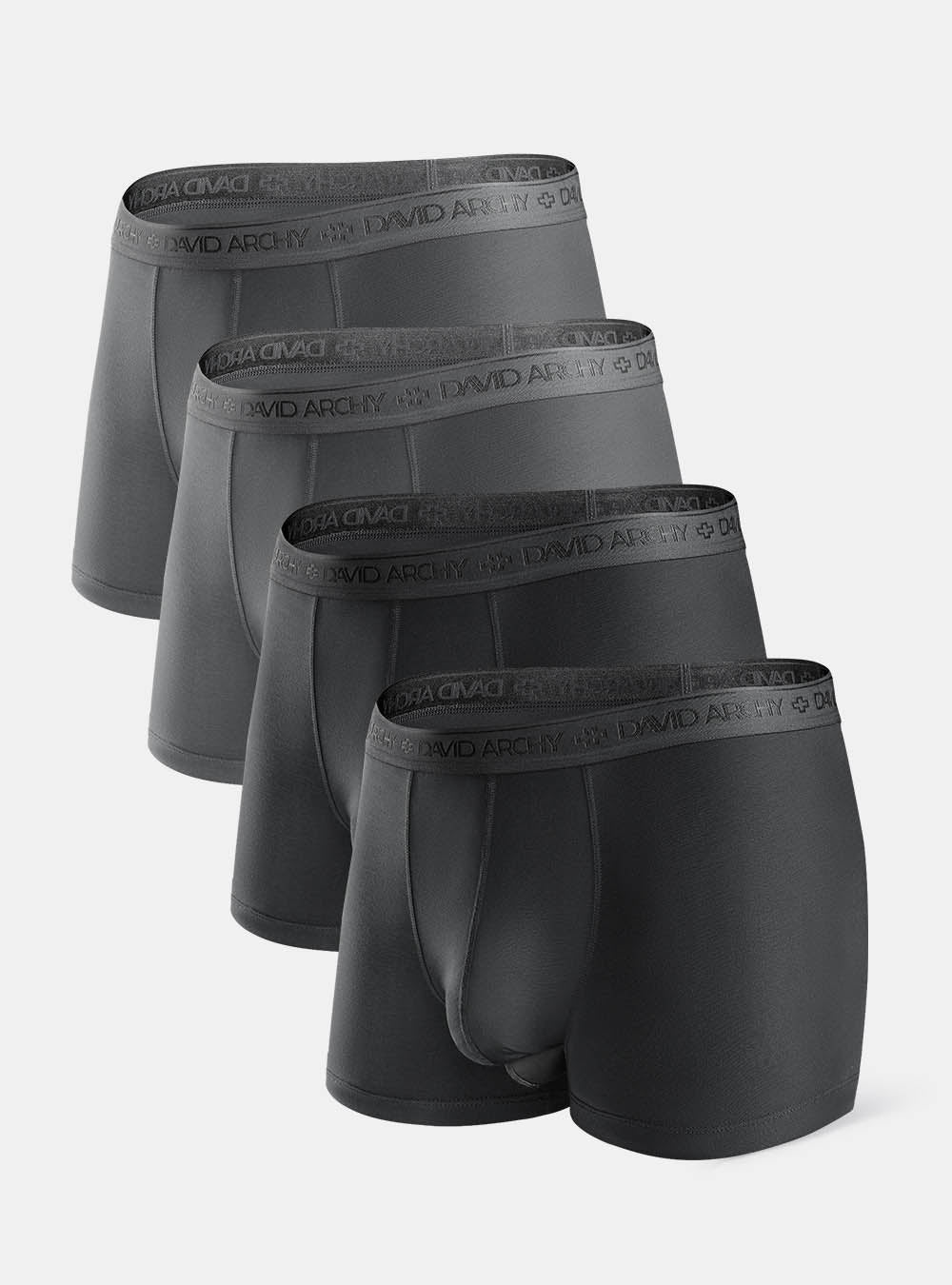 Micro Modal Men's Dual Pouch Trunks – Supportive Boxer Briefs, 4 Pack