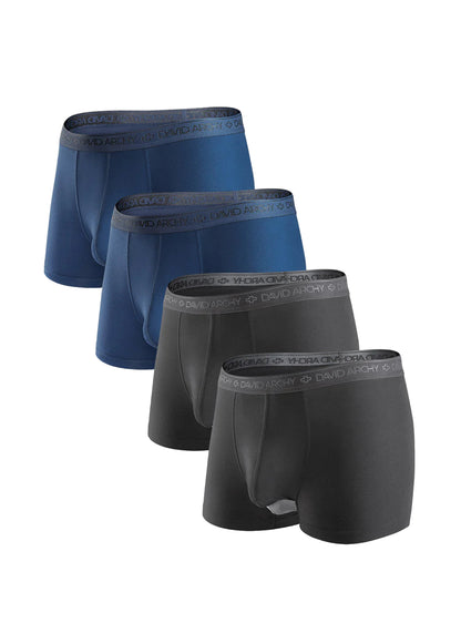 Micro Modal Men's Dual Pouch Trunks – Supportive Boxer Briefs, 4 Pack