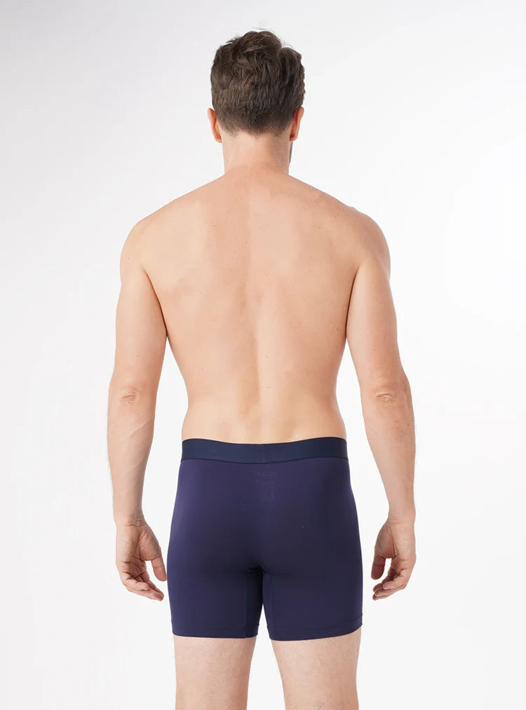 6-Pack Separatec Men’s Bamboo Rayon Boxer Briefs, Dual Pouch Moisture-Wicking Breathable Underwear