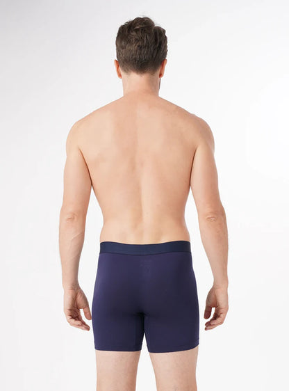 6-Pack Separatec Men’s Bamboo Rayon Boxer Briefs, Dual Pouch Moisture-Wicking Breathable Underwear